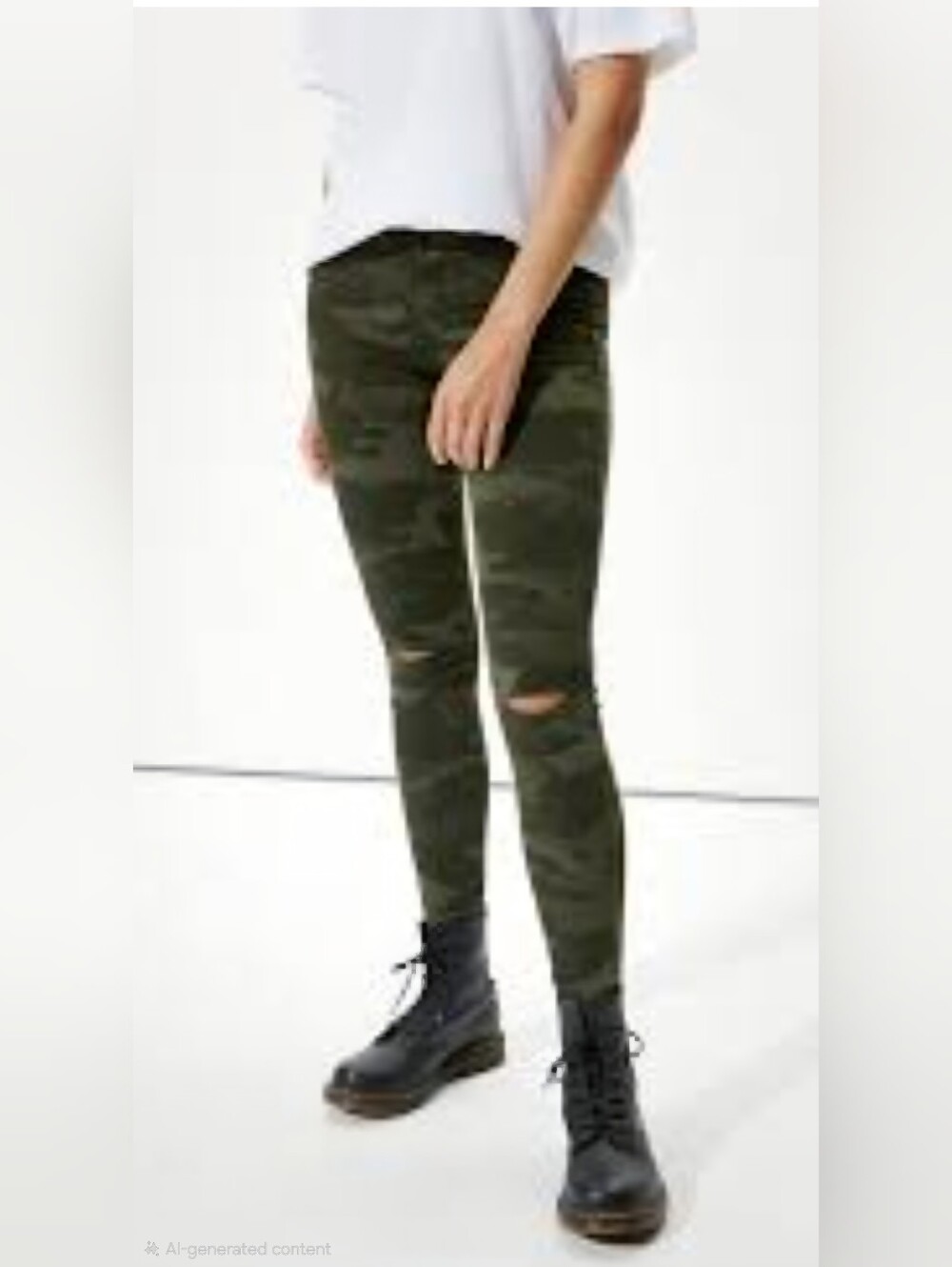 American Eagle Camo Distressed Curvy Jeggings Size 10 Regular New Without Tags